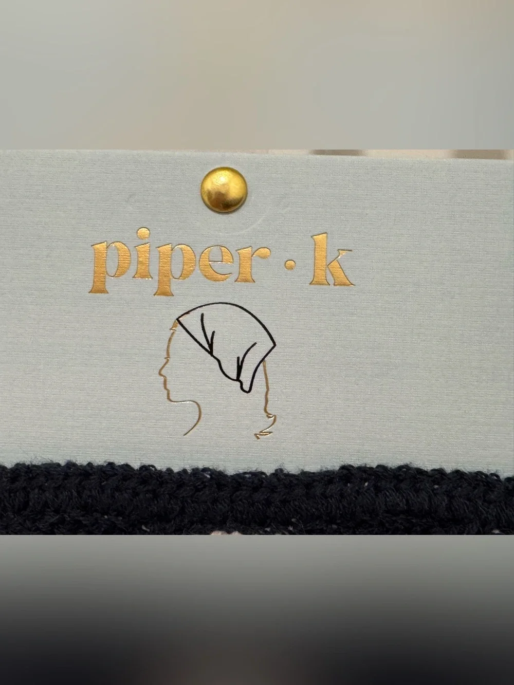 🌺NWT Piper·k Knit Headscarf with Red Crabs, Blue & White Stripes